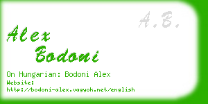 alex bodoni business card